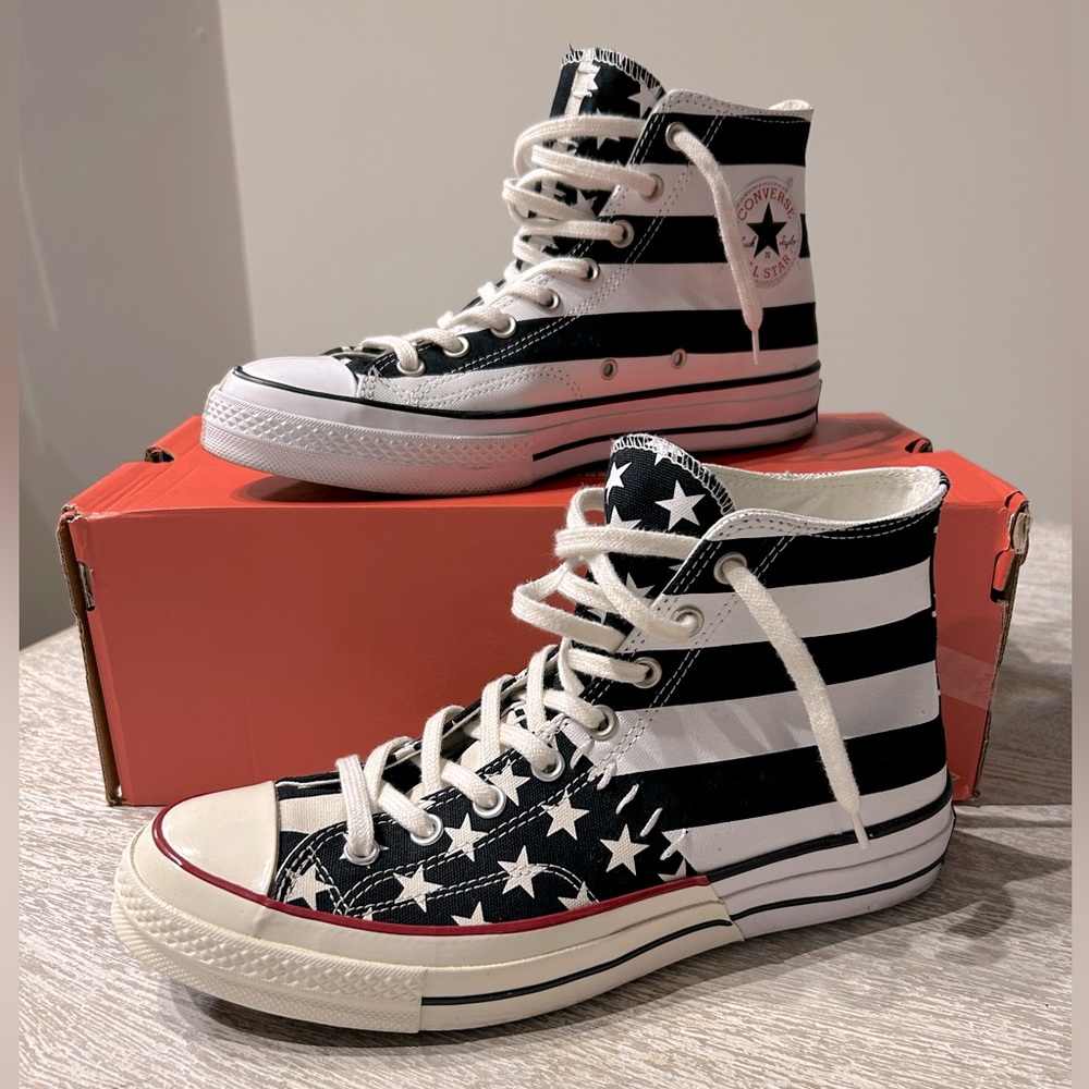 Converse American Flag All-Star Size 10 Used Prefect Condition Only Worn Once!